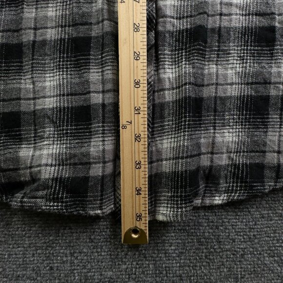 Wrangler Pearl Snap Flannel Shirt Long Sleeve Black Plaid 2XT Tall Cotton Adult - Picture 4 of 13